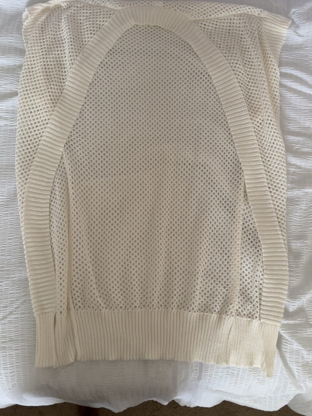 Cream Open-Knit Women's Sweater